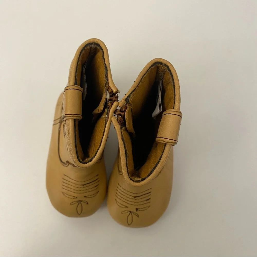 Frye || Infant Leather Rodeo Bootie Brown Tan Size 1_4
